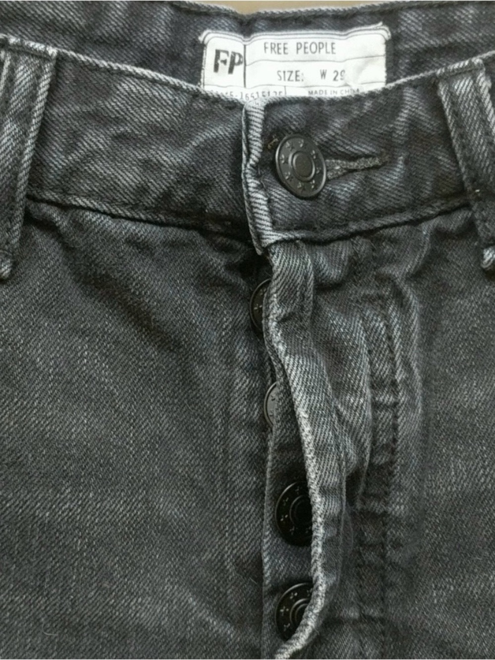 Free People Black Cutoff Jean Shorts - Picture 2 of 3